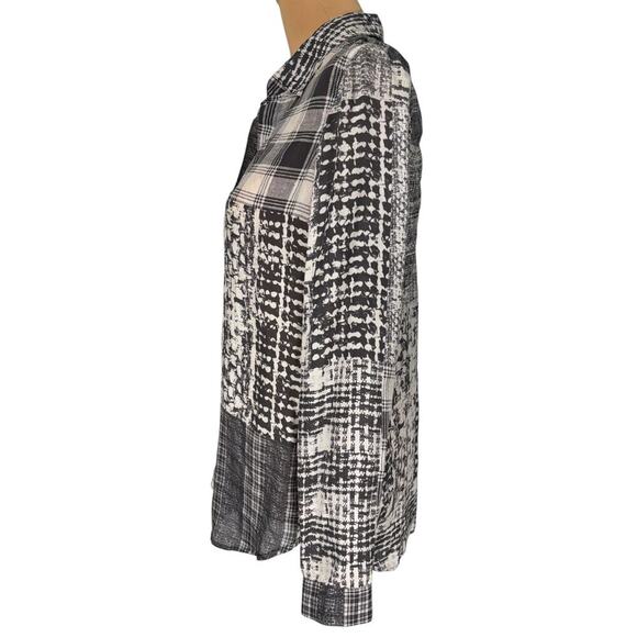 L'AGENCE 100% Silk Snap Button Up Long Sleeve Blouse‎ Lightweight Top Size 4 - Picture 3 of 7